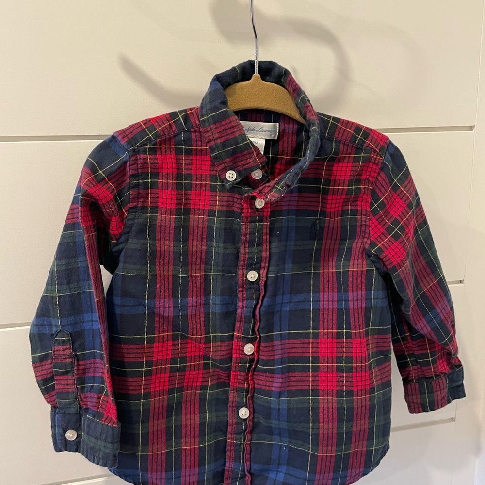 Ralph Lauren Plaid Baby Shirt - Red Green Blue